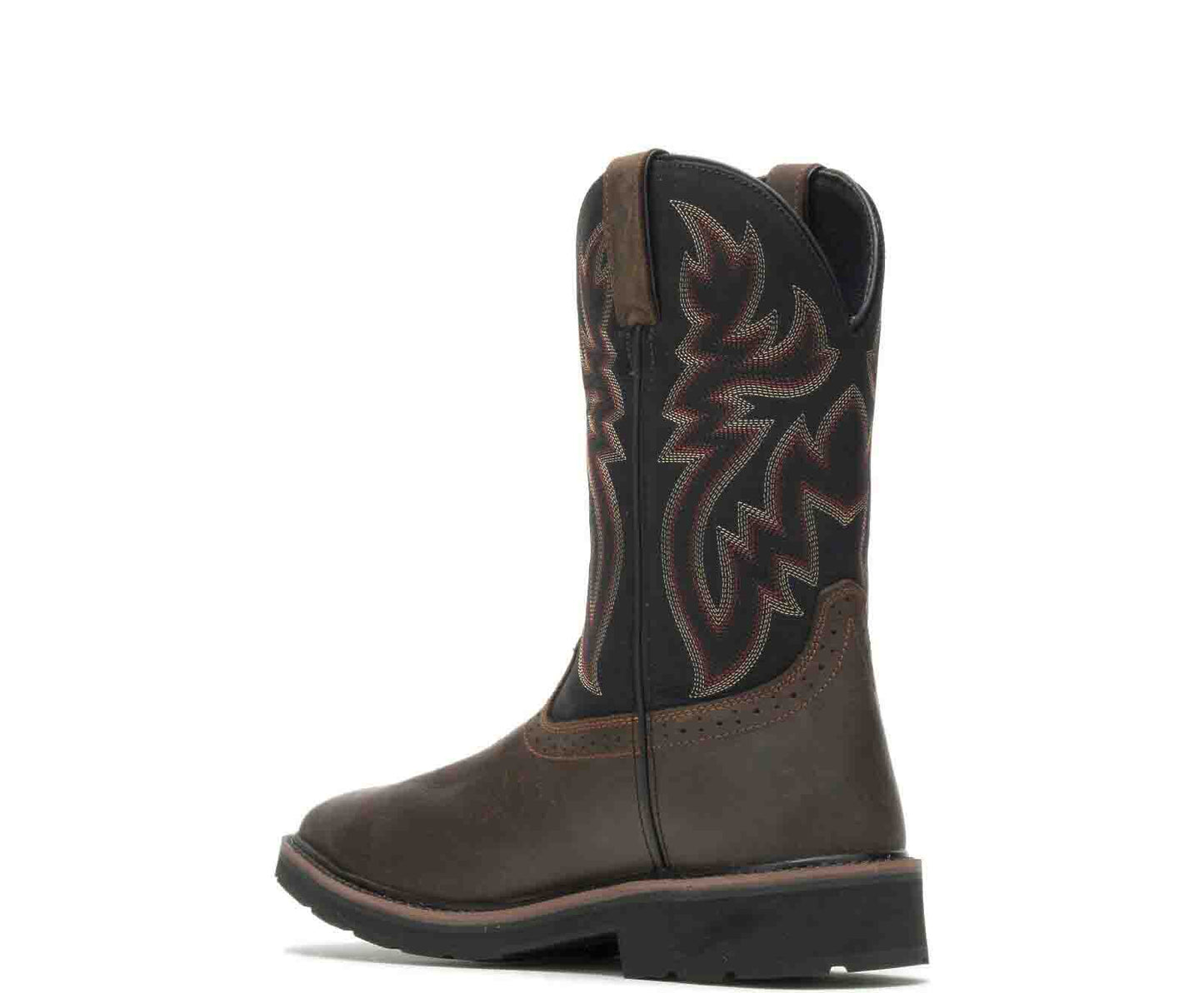 Wolverine Mens Rancher Steel Safety-Toe Work Boots Black-Brown