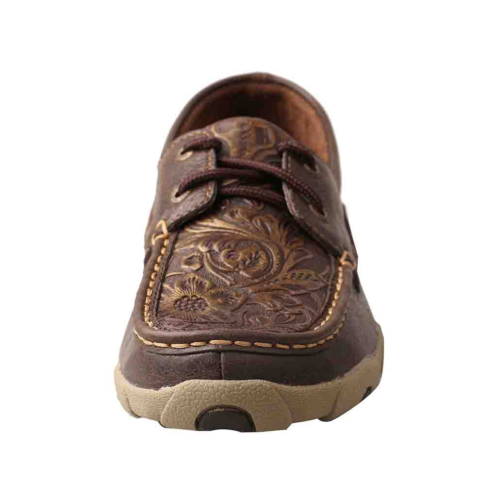 Womens Driving Moc Brown-Floral