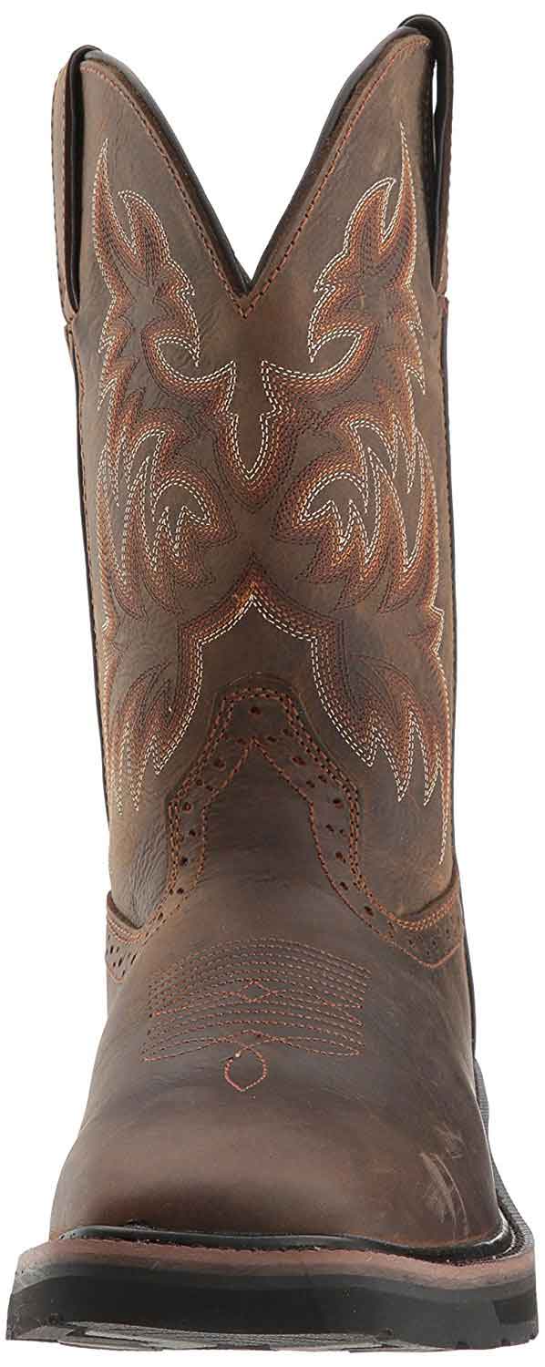 Wolverine Mens Rancher Steel-Toe Work Boots Dark Brown